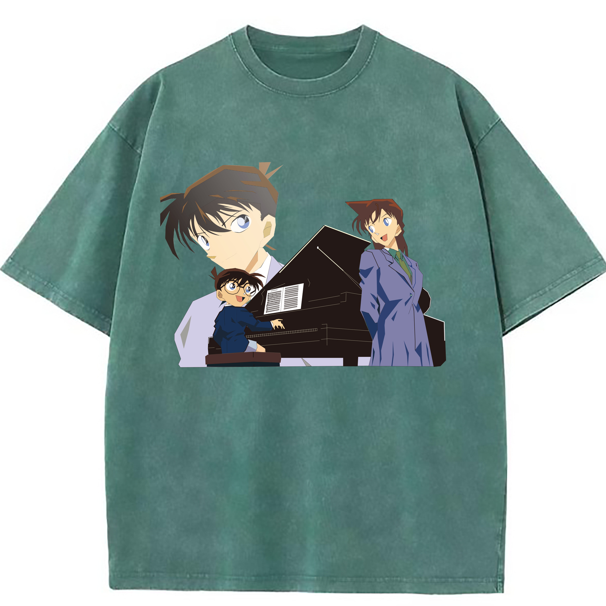 （画像用） 名探偵コナン 毛利 蘭 もうり らん、モーリ ラン Detective Conan Rachel Moore 綿100% ヴィンテージ風 半袖Tシャツ（フロントプリント）